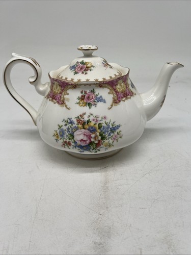 Royal Albert Teekanne Lady Carlyle Vintage Teapot England 1944 gebraucht - Bild 2 von 7