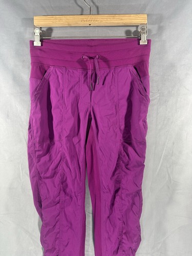 Pantaloni da studio danza donna Lululemon taglia 6 rosa fucsia 28" cucitura interna gamba affusolata - Foto 3 di 8