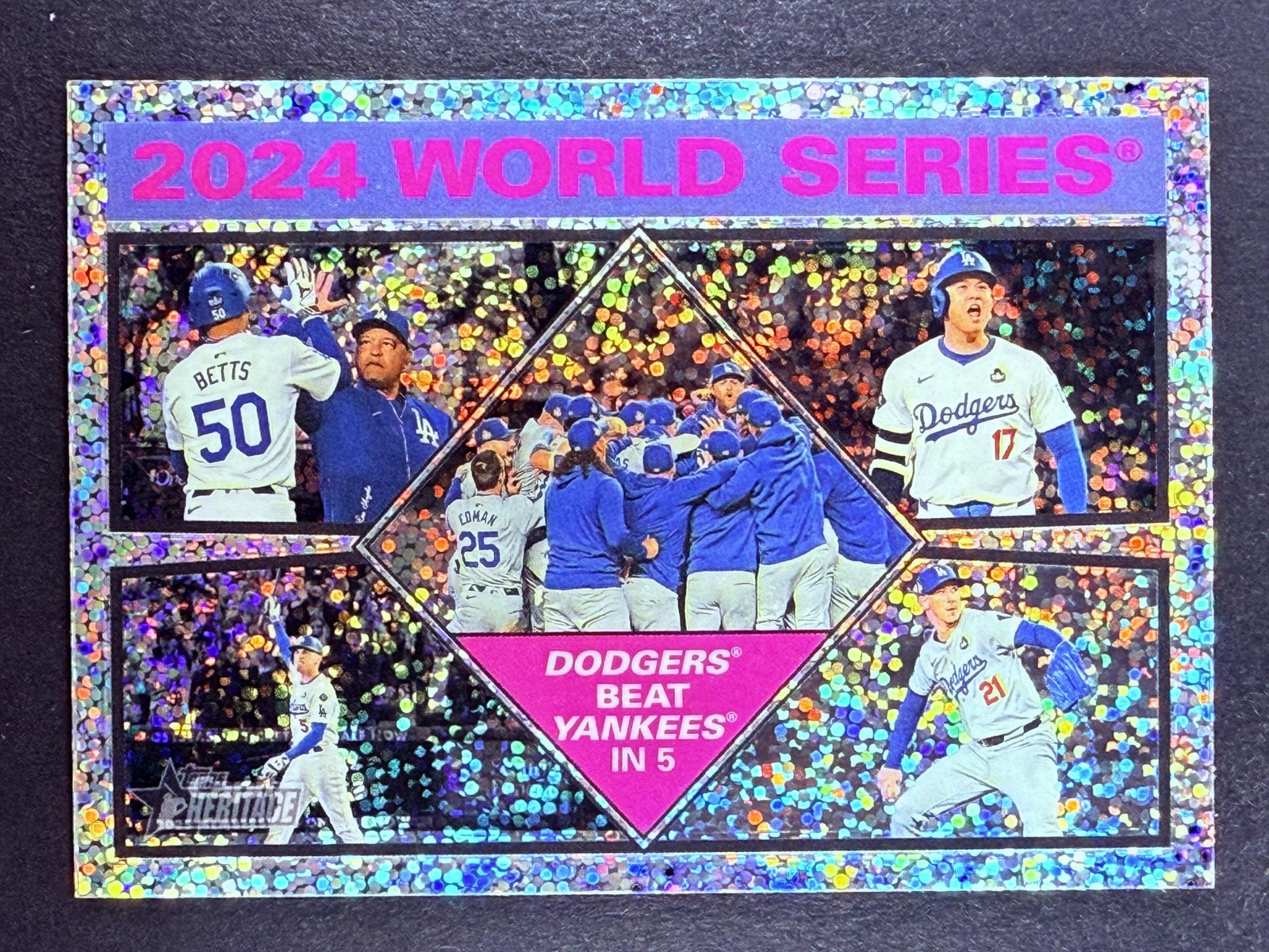 2025 Topps Heritage #462 Chrome Silver Sparkle Refractor Dodgers Shohei Ohtani
