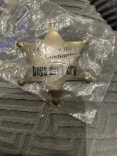 The Cure Boys Don't Cry Original Promo 3” Metal Sheriff Badge Button RARE