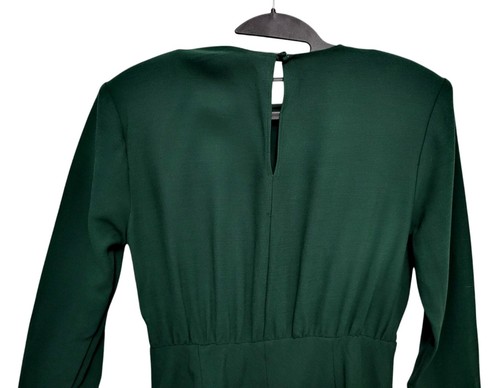 Argent Crosby Dress Women Sz Small Green Wool Crepe Long Sleeve Maxi Stretch - Picture 11 of 14