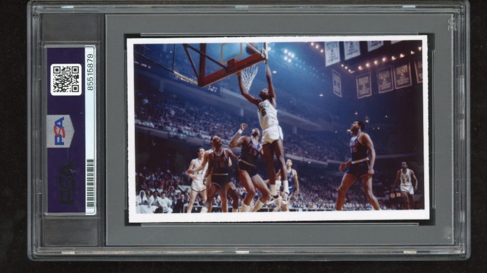 Bill Russell signed Cut 3x5 Custom Card PSA DNA Slab Celtics HOF Auto C4820 - Image 2 of 2