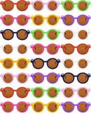 24 Pairs Kid Round Sunglasses Cute Retro Circle Sunglasses for Kids Girls Tod...