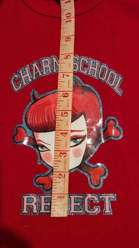 Charm School Reject - RED Shirt - 90s - pre Y2k - Archaic Smile - Punk Goth Emo - Picture 9 of 11