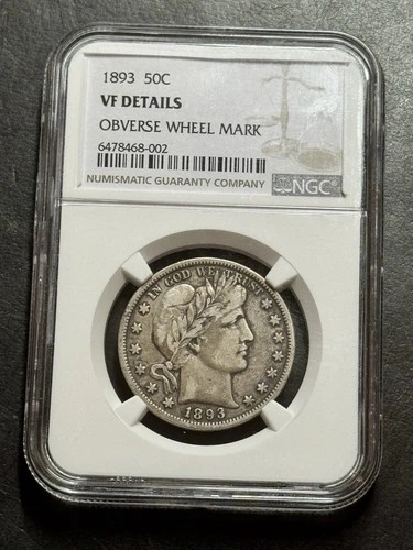 1893 P Barber Silver Half Dollar NGC VF Details Very Fine Better Date Coin (1476