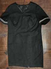 Sz 16W Ladies Fourmy Cintas Black Lined Sheath Uniform Dress w/Side Pockets