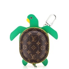 Louis Vuitton Turtle Pouch Bag Charm Monogram Canvas with Leather