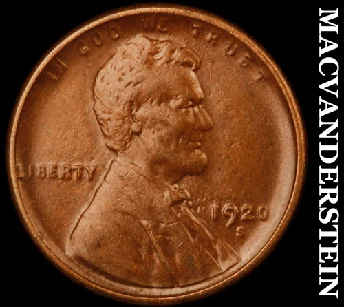 1920-S Lincoln Wheat Cent- Extra Fine Semi Key Better Date #i7137