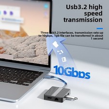 USB C Dock 7 in 1 Hub with 2 Ports 4K60Hz Gigabit Ethernet USB3.2 PD100W