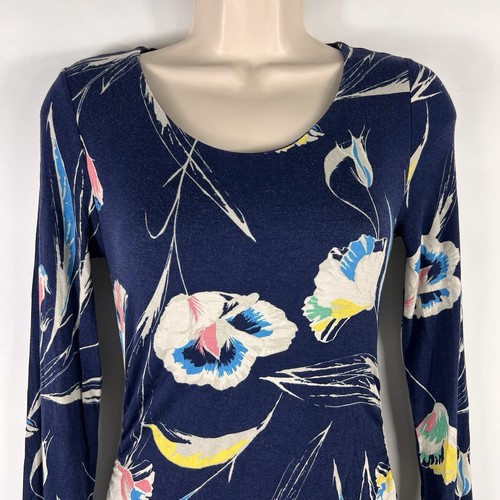 A Pea In The Pod Maternity Dress Womens XS Bodycon Below Knee Long Sleeve Floral - Picture 2 of 14