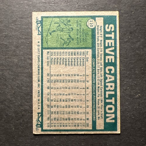 1977 Topps - Steve Carlton #110 - Picture 2 of 2