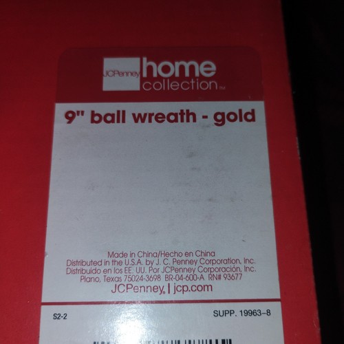 Guirnalda de bolas de 9" decoraciones navideñas doradas por JCPenney Home Collection RN # 93677 - Imagen 5 de 5