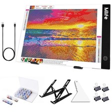 Mlife Diamond Art Painting A4 LED Light Pad - Dimmable A4 Stand, daylight
