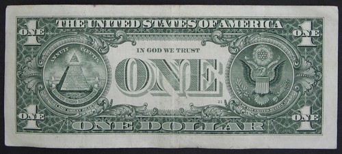2017 $1 (ONE DOLLAR) - NOTE - FANCY SERIAL NUMBER - TRINARY - "44 475 475" - Picture 3 of 3