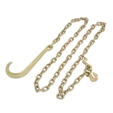 5/16 x 10FT Grade 70 Tow Chain 15" J Hook Mini J Grab Hook Welded Towing Wrecker