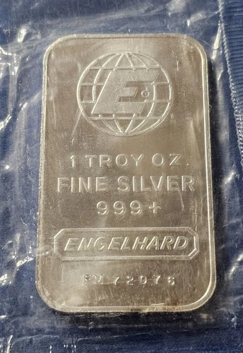 A ENGELHARD 1 OZ. SILVER COLLECTABLE BULLION SILVER BAR - SEALED