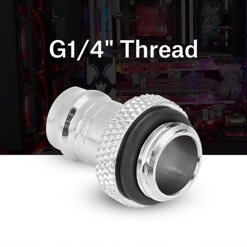 G1/4 Thread To 3/8 Barb Fitting Soft Tubing Plated For PC Water Coo NEW - Zdjęcie 7 z 9