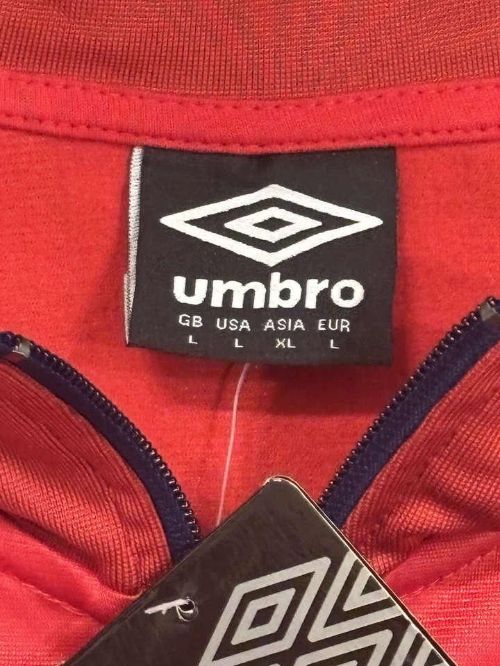 Umbro ® Italia Track куртка мужская красный / темно-синий полный молнии - размер L, новый с Ярлыками - читать Des. - Изображение 2 из 4