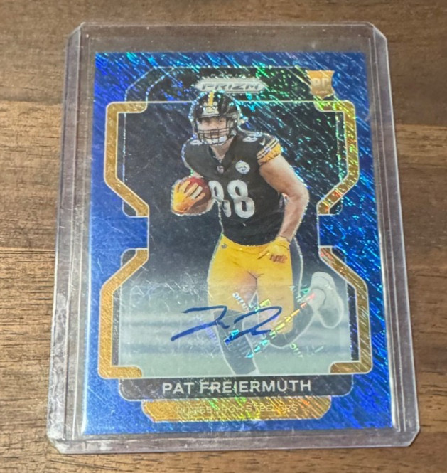 2021 Panini Prizm - Rookie Pat Freiermuth #362 Blue Shimmer Prizm /25 (RC)