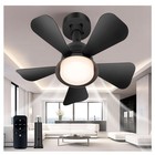 Ceiling Fans with Lights, Black Low Profile Ceiling Fan with Light, 3 Wind Sp...