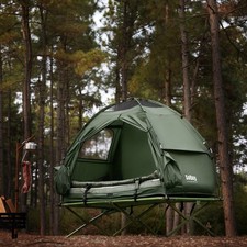 B-Waren Feldbett 4in1-Zelt mit Campingliege Schlafsack OGS32-GR-bwaren