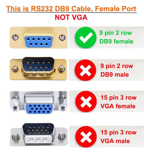 10 Feet USB to Serial Female Adapter Cable DB9 RS232 to USB 2.0 Cord with - Picture 4 of 7