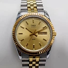 Vintage Timex A0 Two Tone Fluted Bezel 34mm Men's  Quartz Watch-New Battery