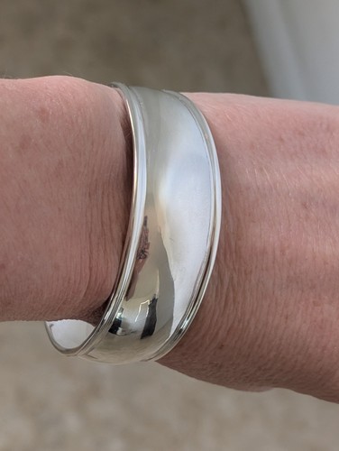 Silpada Retired Domed Rolled Edge Sterling Silver Cuff Bracelet 20.0 grams