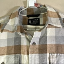 Carhartt Loose Fit Brown Plaid Mens Large Long Sleeve Flannel 105078 APH Shacket