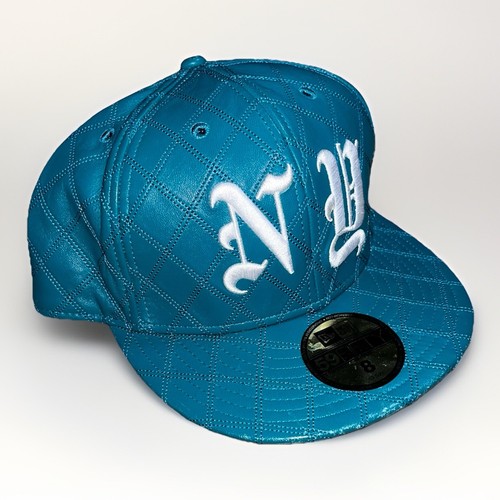 Casquette ajustée Supreme New Era en cuir matelassé NEW YORK NY YANKEE taille 8 TEAL