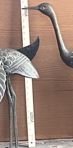 Brass Pair Of Crains 24” Tall - Picture 15 of 15
