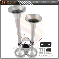Dual Trumpet Electric Train Horn Marine Grade 304 Stainless Steel Boat Ship