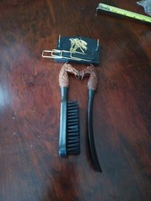 Vintage Plastic Horse Shoe Horn Brush and Tie Rack Set