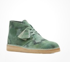Image of Clarks Originals DESERT COAL Men’s Green Camo Suede Leather Boots UK Sz 7G EU 41