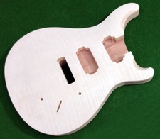 New guitar Body Mahogany Flame Maple Veneer Set in Heel HH Pickup holes DIY