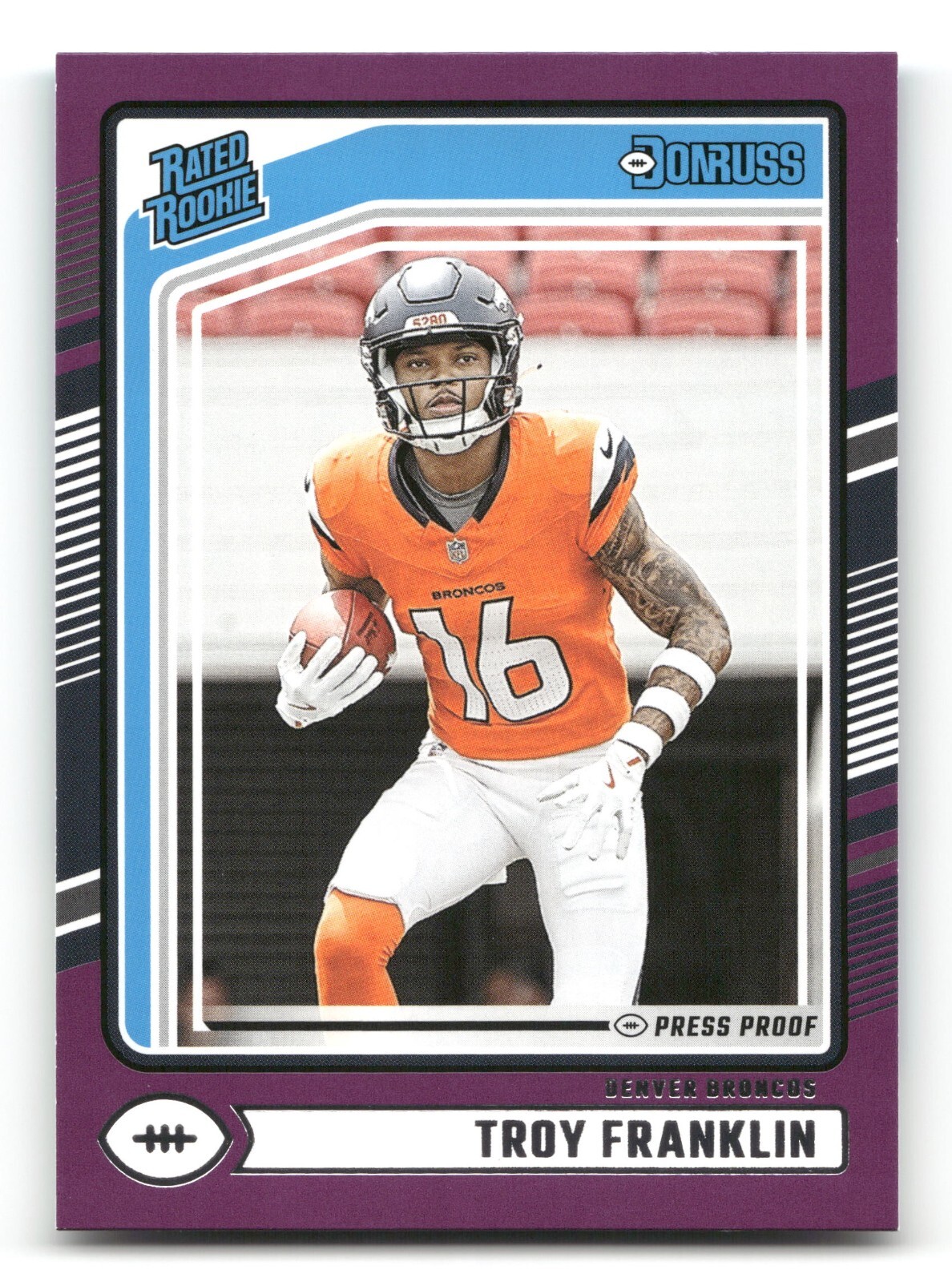2024 Panini Donruss Football - Purple Press Proof - #338 Troy Franklin