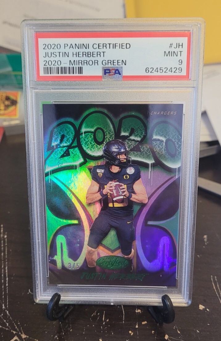 Justin Herbert Panini Certified 2020 #JH Mirror Green