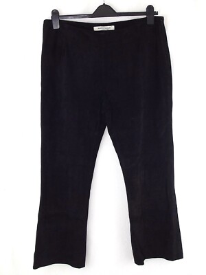 Marina RInaldi Womens Pants Size 21 50 W36 Black Goatskin Straight