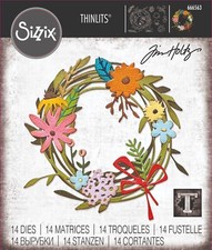 Tim Holtz "VAULT FUNKY FLORAL WREATH" Sizzix Thinlits Cutting Dies Spring 2024