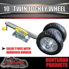Caravan Trailer Twin 10" Jockey Wheel. 1600kg Swing Up. Solid Wheel Greasable