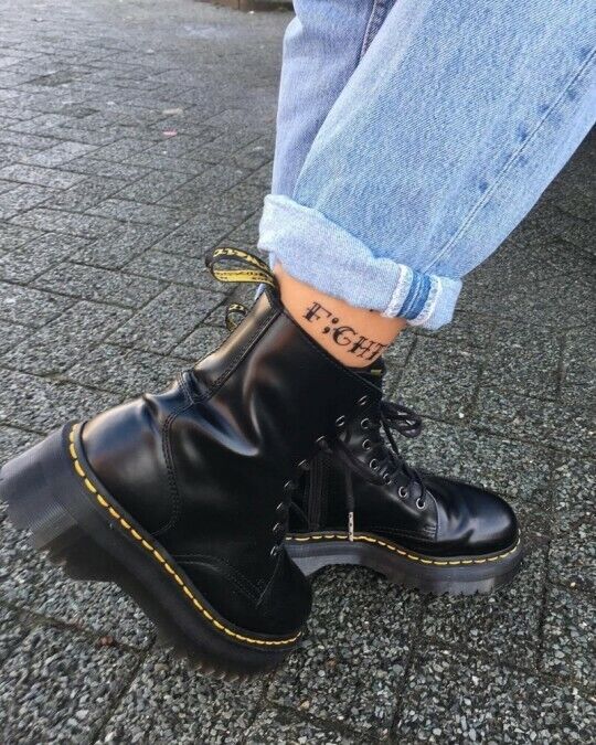Dr martens Unisex Jadon Polished Smooth Black Boots Side Zip Dr martens Unisex Jadon Polished Smooth Black Boots Side Zip