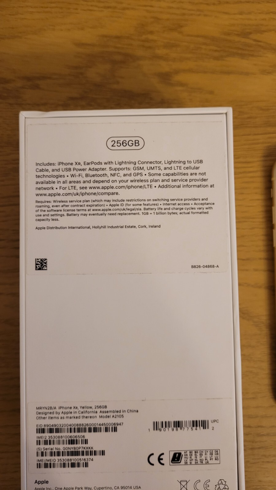 Apple iPhone XR 256GB Yellow (Unlocked) Excellent Condition