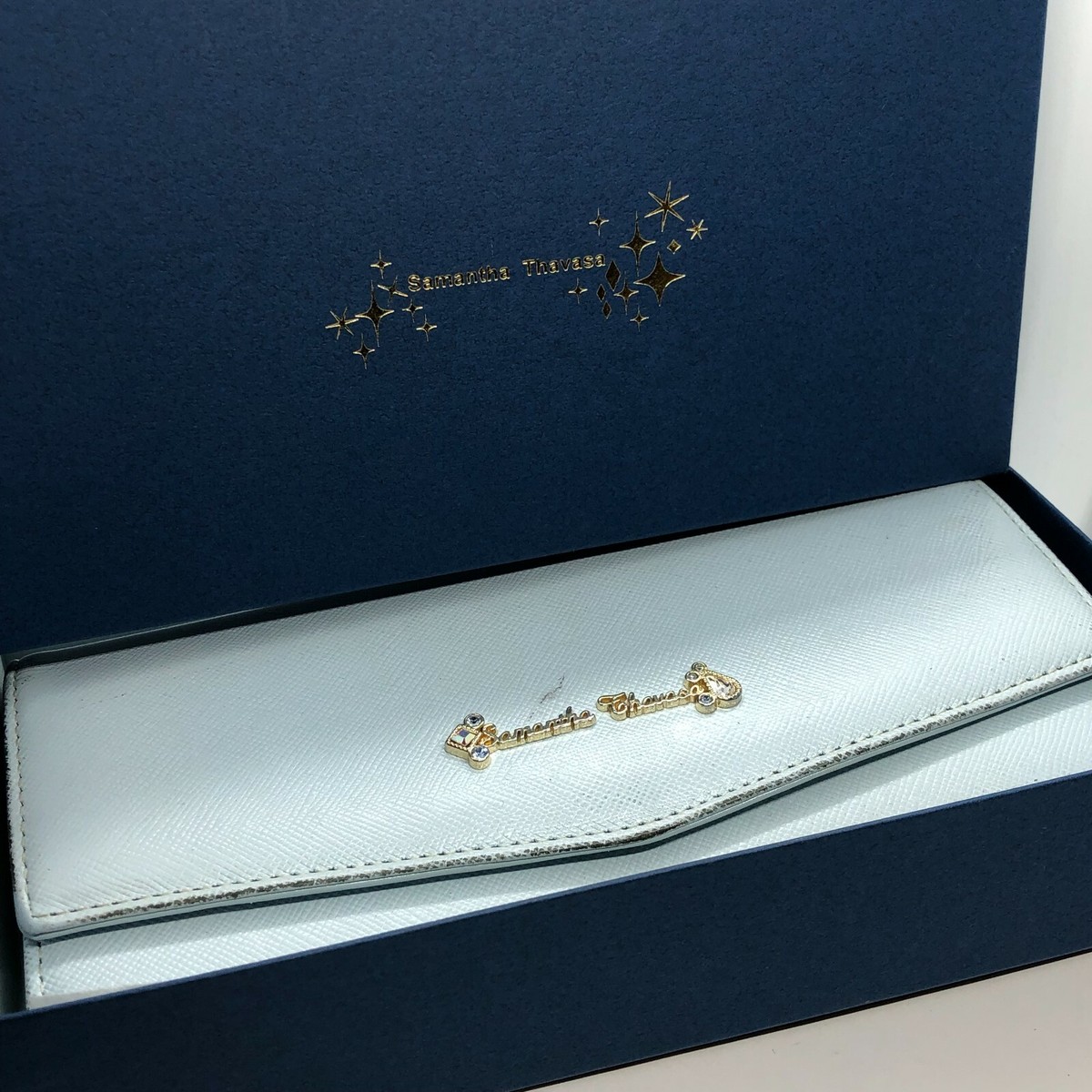 Samantha Thavasa Disney Cinderella Pale Blue Leather Long Wallet - Tas Panjang Kulit Biru Muda