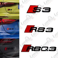 Logo Scritta Posteriore S3 RS3 RSQ3 Nero Lucido stemma emblema per Audi in ABS