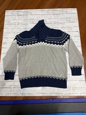 Nautica Mens Sweater Sz XL X-Large Blue Gray Logo Pullover Made in China