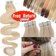 Thick Glue Invisible Tape In Remy 100 Human Hair Extensions 100g Body Wave