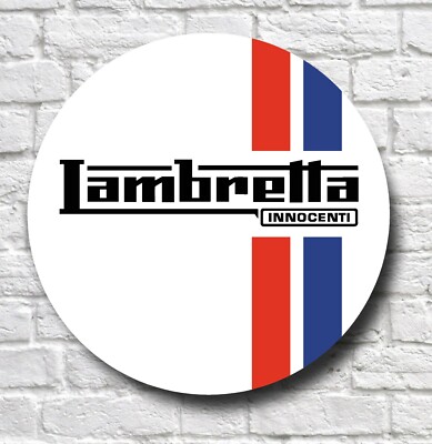 LAMBRETTA 2FT GROSSES GARAGENSCHILD PLAKETTE ROLLER MOPED MODS Serie 1 2 3 ITALIENISCH