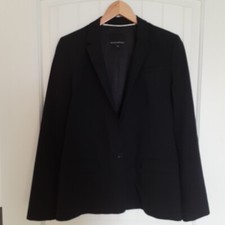 Banana Republic Women's Lightweight Wool Single Button Blazer in Black Size 10