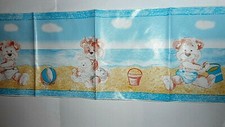 Babyzimmer Kinderzimmer Tapete Teddy Bordüre 10 Meter Rolle Breite 10,6 cm