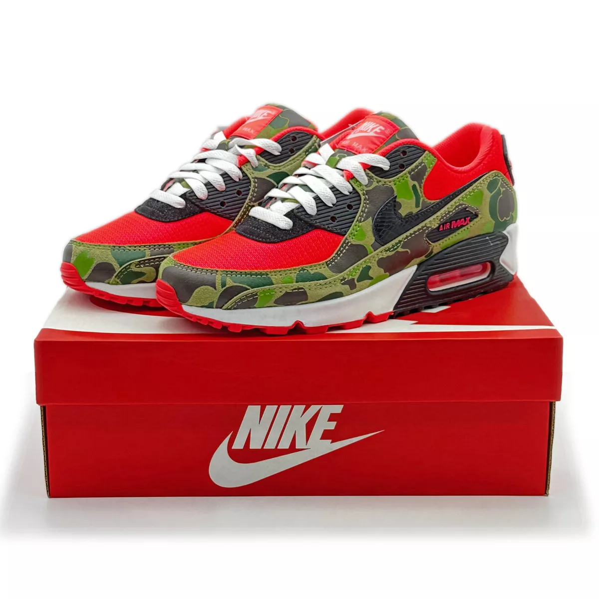 CW6024-600 atmos Nike Air Max 90 Reverse Duck Camo Infrared Black Sage  (Men's)